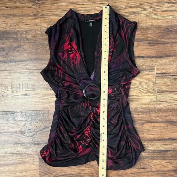 Le Chateau Y2K Ruched Abstract Floral Stretch Women Medium Whimsygoth Mcbling - Picture 4 of 6